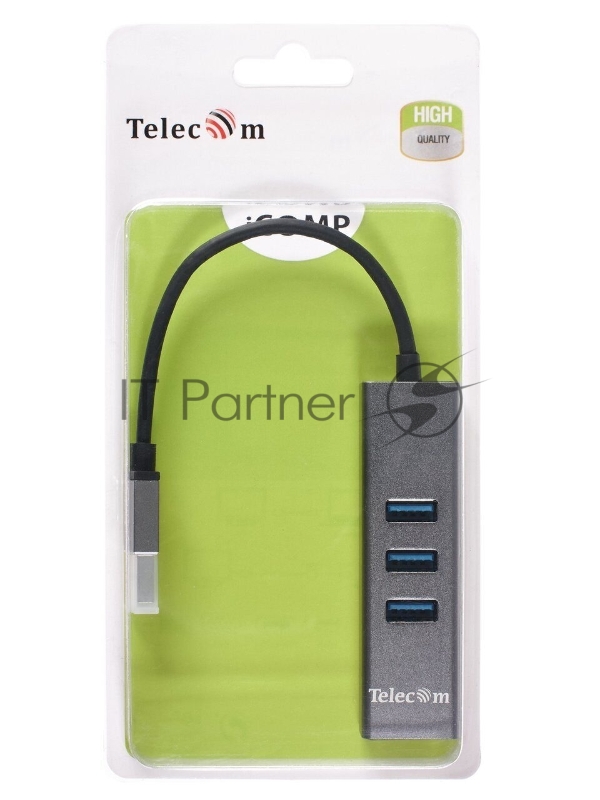 Переходник USB 3.0 -->RJ-45 1000Mbps +3 USB3.0, Aluminum Shell, 0.2м Telecom <TA311U>