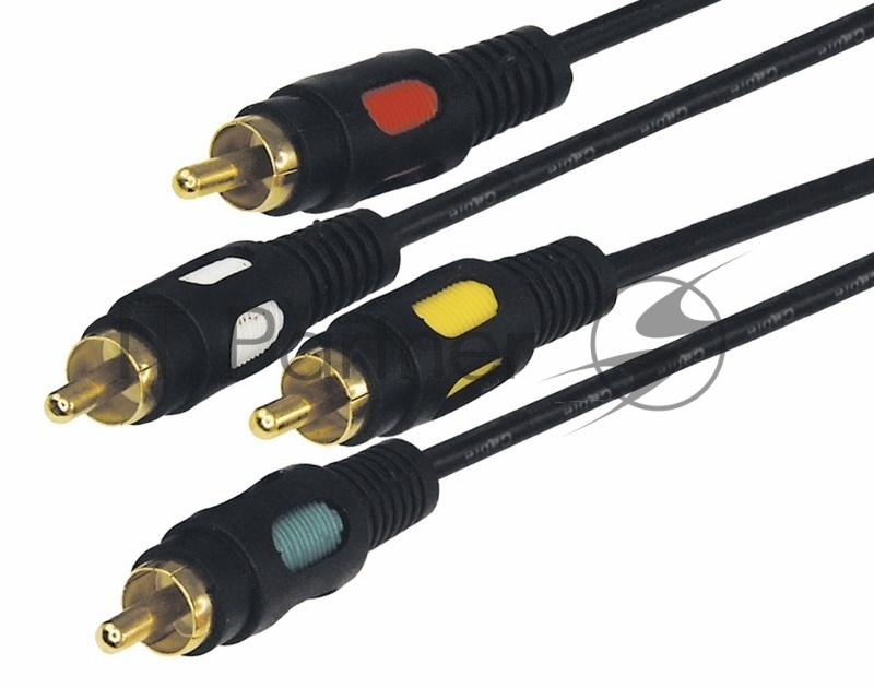 Шнур 4RCA Plug - 4RCA Plug 1.5М (GOLD) REXANT