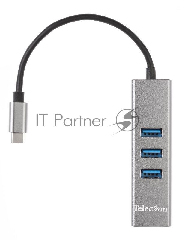 Переходник USB 3.1 Type-C -->4 USB3.0, Aluminum Shell, 0.2м Telecom <TA310C>