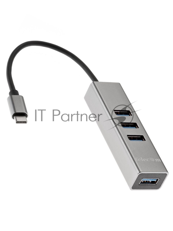 Переходник USB 3.1 Type-C -->4 USB3.0, Aluminum Shell, 0.2м Telecom <TA310C>