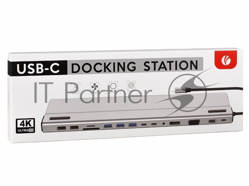 Адаптер VCOM TypeC -->3*USB3.0+2*USB2.0+VGA+RJ45+ Data+PD<CU4703>