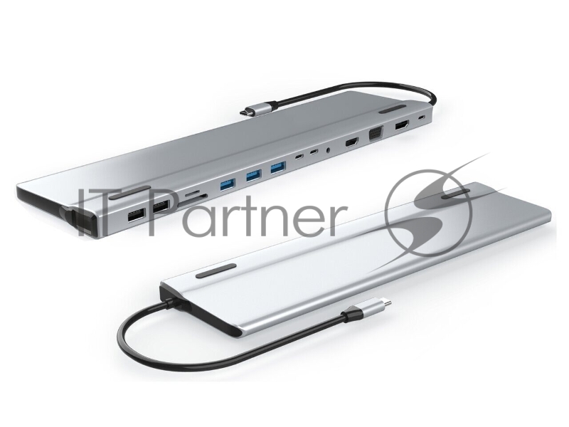 Адаптер VCOM TypeC -->3*USB3.0+2*USB2.0+VGA+RJ45+ Data+PD<CU4703>