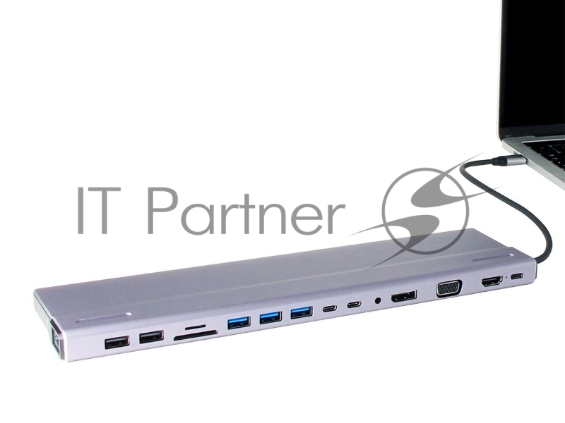 Адаптер VCOM TypeC -->3*USB3.0+2*USB2.0+VGA+RJ45+ Data+PD<CU4703>