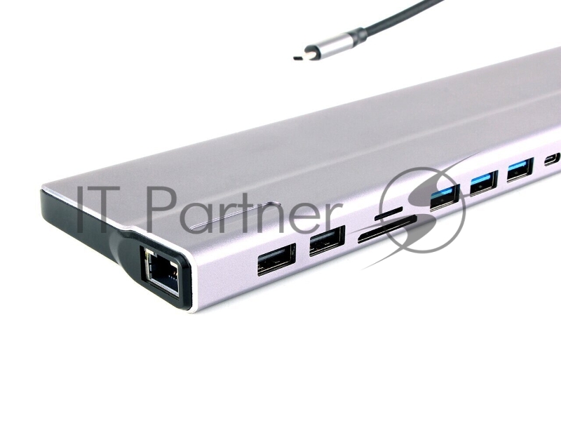 Адаптер VCOM TypeC -->3*USB3.0+2*USB2.0+VGA+RJ45+ Data+PD<CU4703>