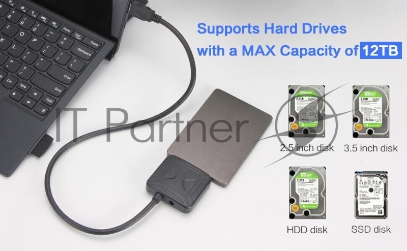 Кабель-адаптер USB3.0 ---SATA III 2.5/3,5+SSD, VCOM <CU816>