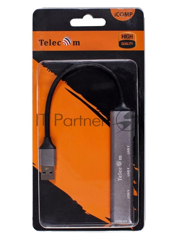 Переходник USB 3.0 -->USB3.0+3 USB2.0, Aluminum Shell, 0.2м Telecom <TA308U>