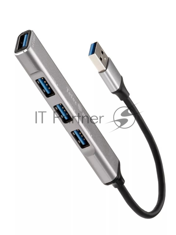 Переходник USB 3.0 -->USB3.0+3 USB2.0, Aluminum Shell, 0.2м Telecom <TA308U>