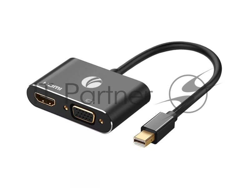 Кабель-переходник miniDisplayPort(M) ---> HDMI(F)+VGA(F)4K@30Hz VCOM Allum shell<CG646M-0.15>