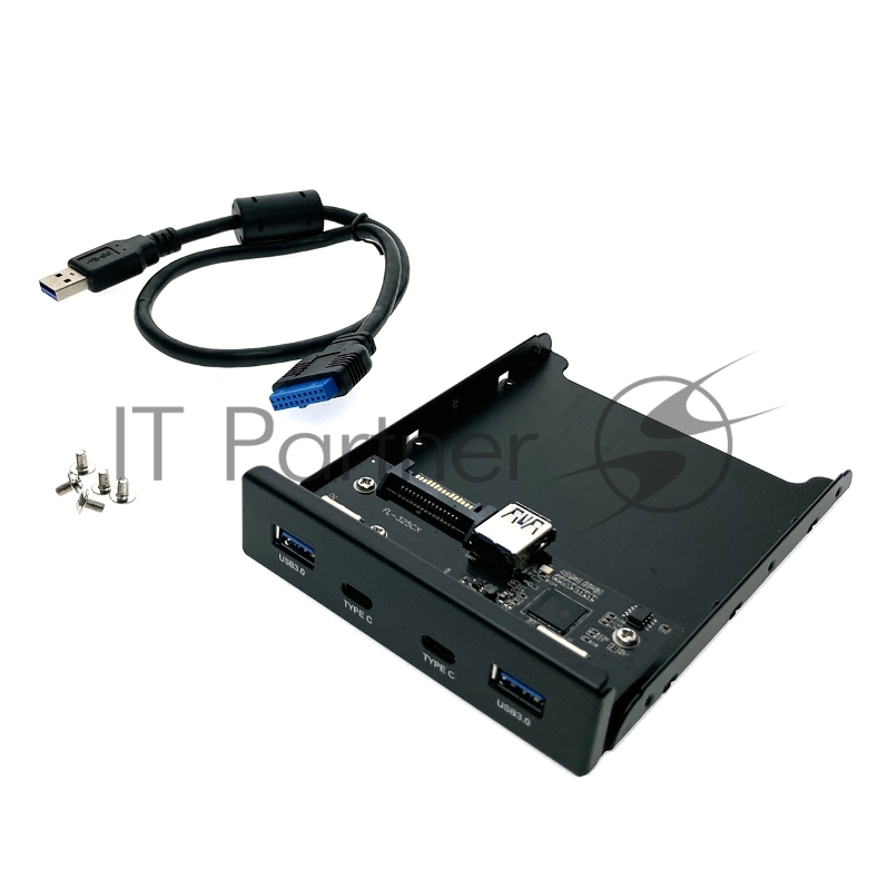 Планка на переднюю панель Espada 2хUSB 3.1 type C и 2хUSB 3.0, EFL5001 (45439) /хаб с внутренних разъемов материнской платы 20PIN/19pin, планка лицевая в отсек FDD 3,5/