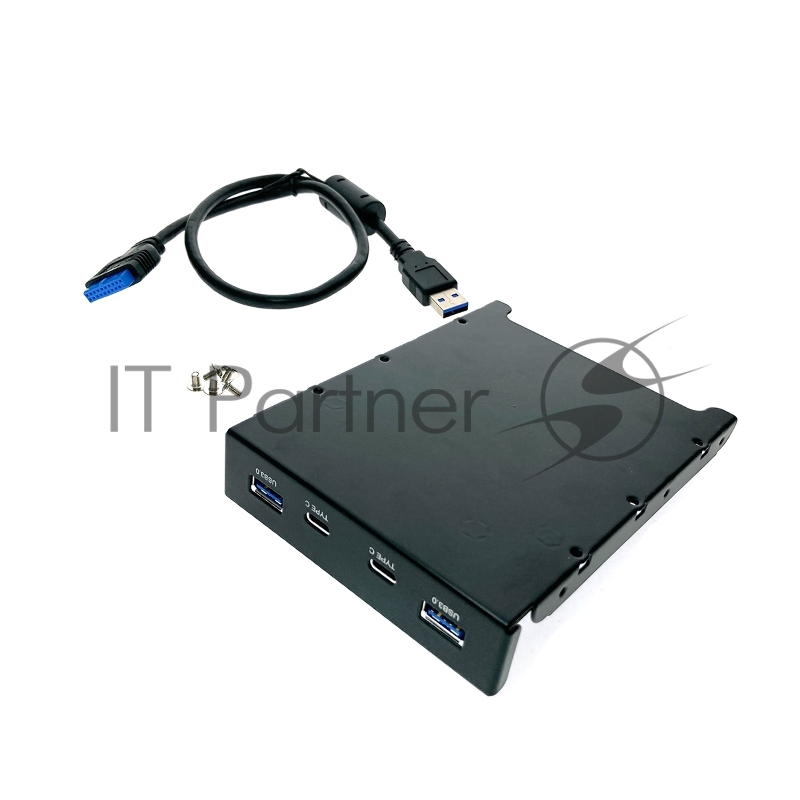 Планка на переднюю панель Espada 2хUSB 3.1 type C и 2хUSB 3.0, EFL5001 (45439) /хаб с внутренних разъемов материнской платы 20PIN/19pin, планка лицевая в отсек FDD 3,5/