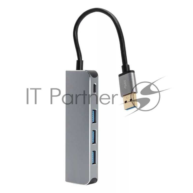 Адаптер концентратор USB 3.1 Type-A --> 4 USB3.0 Alum Shell HUB + PD , VCOM <CU4383A>