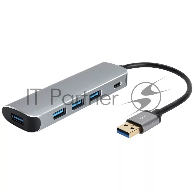 Адаптер концентратор USB 3.1 Type-A --> 4 USB3.0 Alum Shell HUB + PD , VCOM <CU4383A>