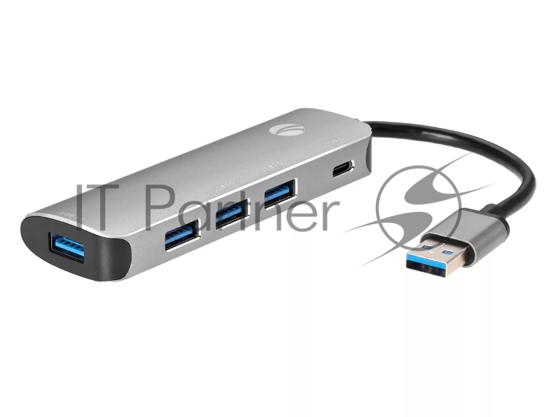 Адаптер концентратор USB 3.1 Type-A --> 4 USB3.0 Alum Shell HUB + PD , VCOM <CU4383A>