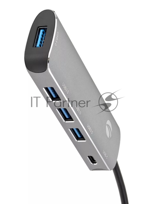 Адаптер концентратор Type-C --> 4 port USB3.0 HUB+PD Alum Shell VCOM <CU4383>