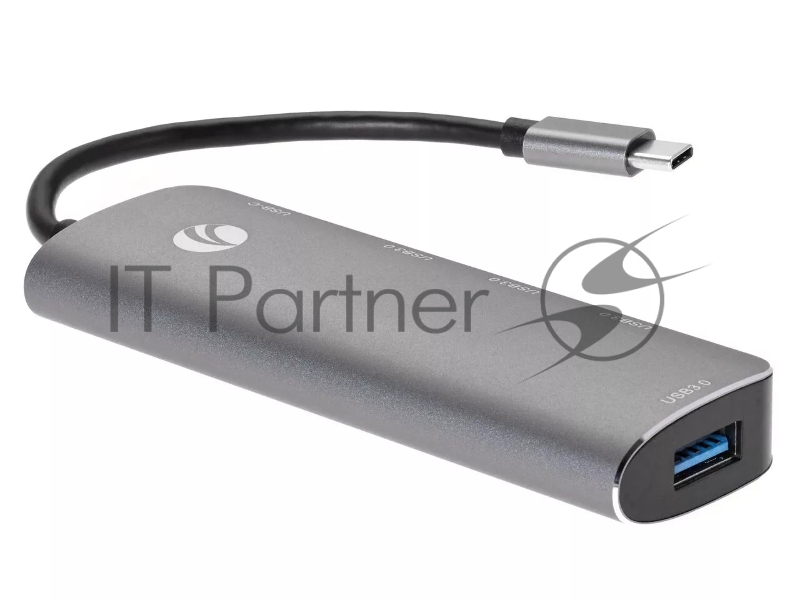 Адаптер концентратор Type-C --> 4 port USB3.0 HUB+PD Alum Shell VCOM <CU4383>