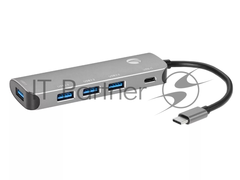 Адаптер концентратор Type-C --> 4 port USB3.0 HUB+PD Alum Shell VCOM <CU4383>