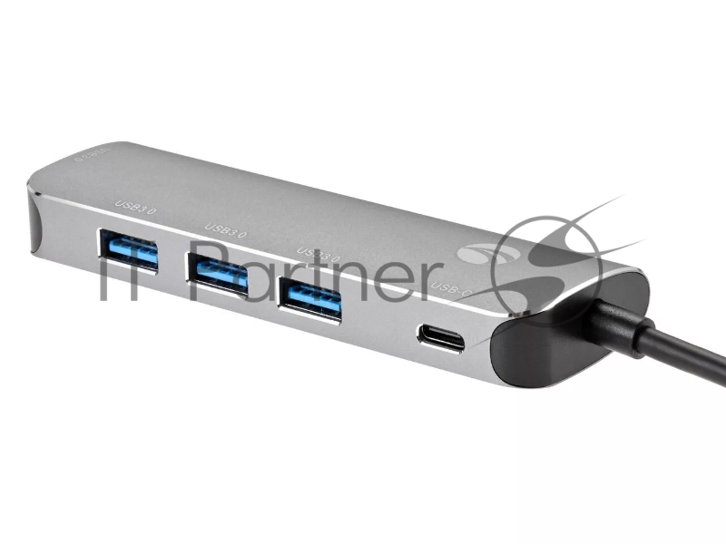 Адаптер концентратор Type-C --> 4 port USB3.0 HUB+PD Alum Shell VCOM <CU4383>