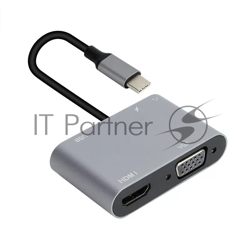 Адаптер USB Type-Cm-->VGA, HDMI 4k*30Hz, USB3.0, PD, Audio,iOpen (Aopen/Qust)<ACU4511>