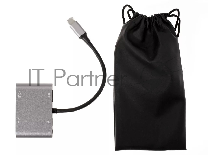 Адаптер USB Type-Cm-->VGA, HDMI 4k*30Hz, USB3.0, PD, Audio,iOpen (Aopen/Qust)<ACU4511>