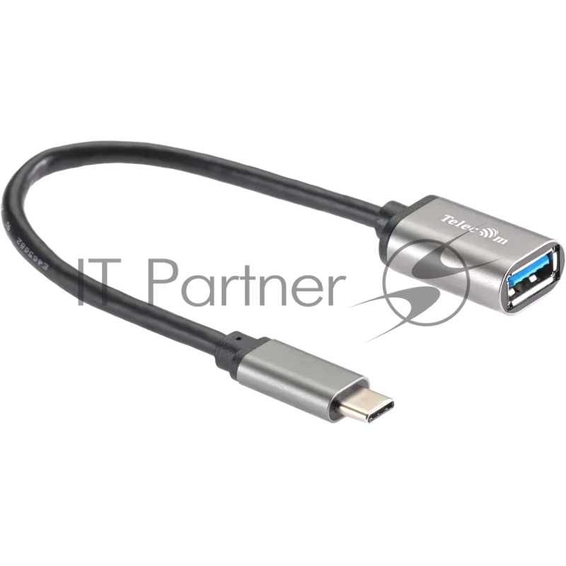 Кабель-адаптер Type-Cm --> USB 3.0 Af , OTG, 1,5A , 5,0Gbps , Alum grey 0,2m Telecom (TC409M)