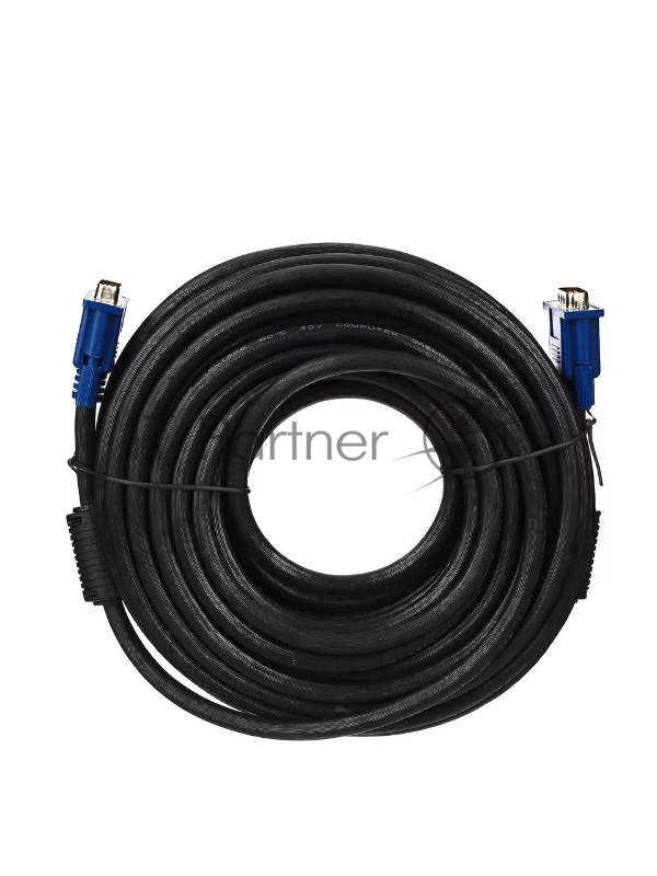 Кабель VCOM VVG6448-15M(C) Кабель монитор-SVGA card (15M-15M) 15м 2 фильтра