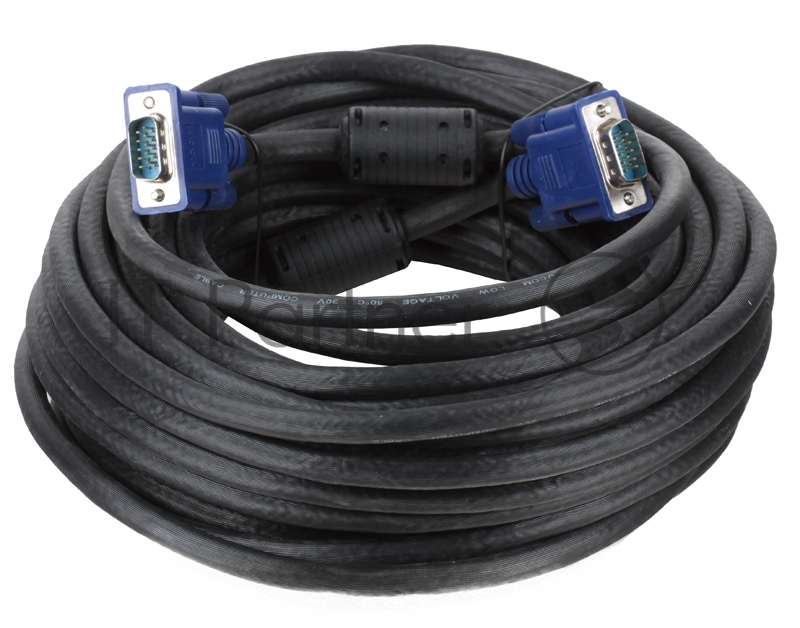 Кабель VCOM VVG6448-15M(C) Кабель монитор-SVGA card (15M-15M) 15м 2 фильтра