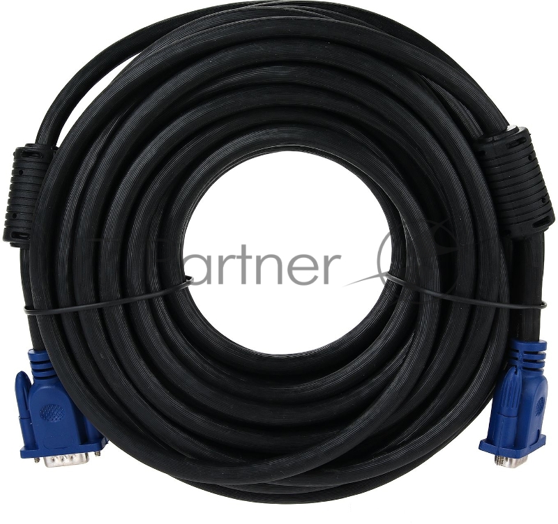 Кабель VCOM VVG6448-15M(C) Кабель монитор-SVGA card (15M-15M) 15м 2 фильтра