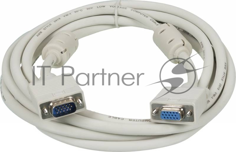 Кабель-удлинитель SVGA Ningbo VGA HD15 (m)/VGA HD15 (f) 3м феррит.кольца