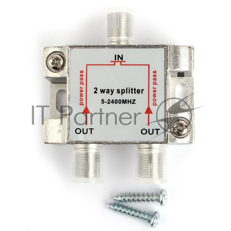 ТВ проф. сплиттер на 2 телевизора, Cablexpert AS-TV-PP-02, Power Pass 5-2400MHZ