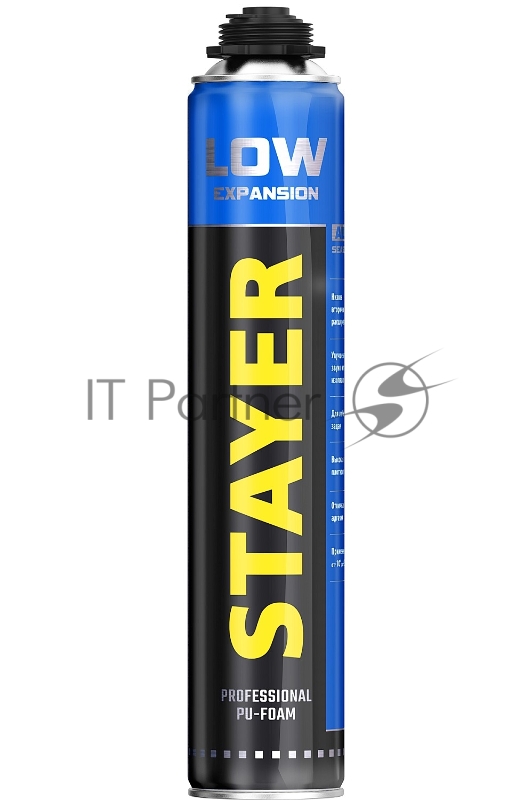Пена монтажная с низким вторичным расширением, пистолетная, всесезонная, 750мл, STAYER LOW EXPANSION