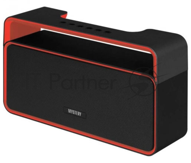 Аудиомагнитола Mystery MBA-613UB черный/красный 10Вт/MP3/FM(dig)/USB/BT/microSD