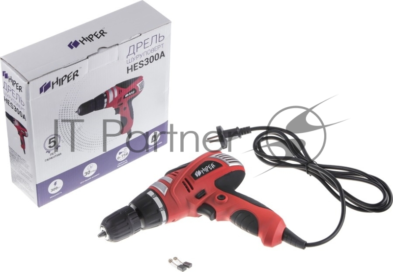 Шуруповерт сет. HIPER 300Вт, 26Нм, 0 - 2800об/мин, БЗП 10мм, коробка