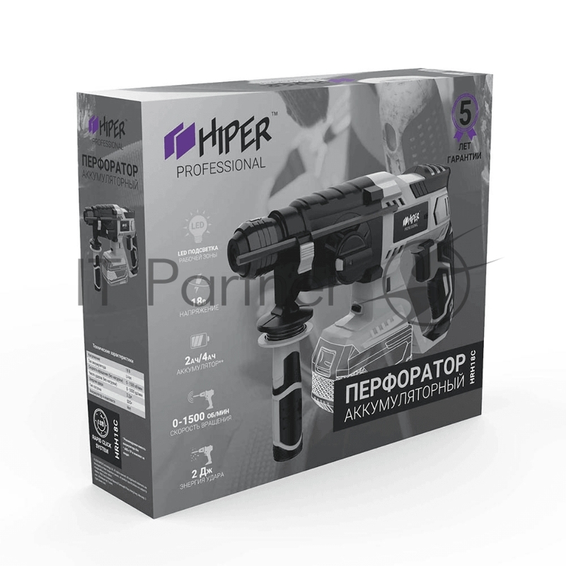 Перфоратор PROF HIPER аккумуляторный HRH18C 18В, 2Дж, БЕЗ АКК
