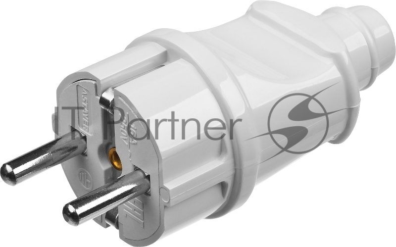 Вилка MAXElectro электрическая, 16А/220В, с заземлением, белая, STAYER