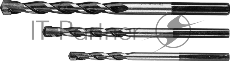 Набор сверл по бетону ЗУБР СУПЕР-6 3 шт: d 5-6-8 мм с шестигранным хвостовиком ПРОФЕССИОНАЛ