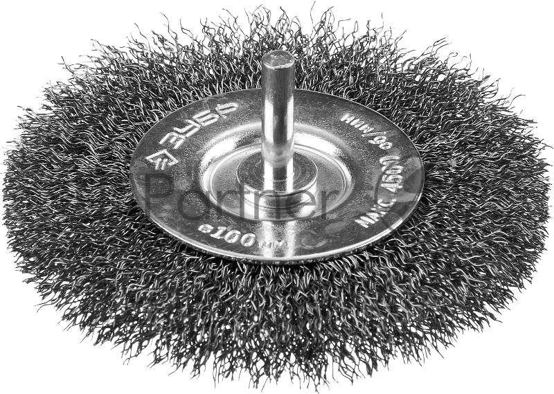 Щетка дисковая для дрели, ЗУБР Профессионал. витая стальная проволока 0,3мм, 100мм