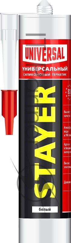 Герметик силиконовый STAYER белый, универсальный, 260мл