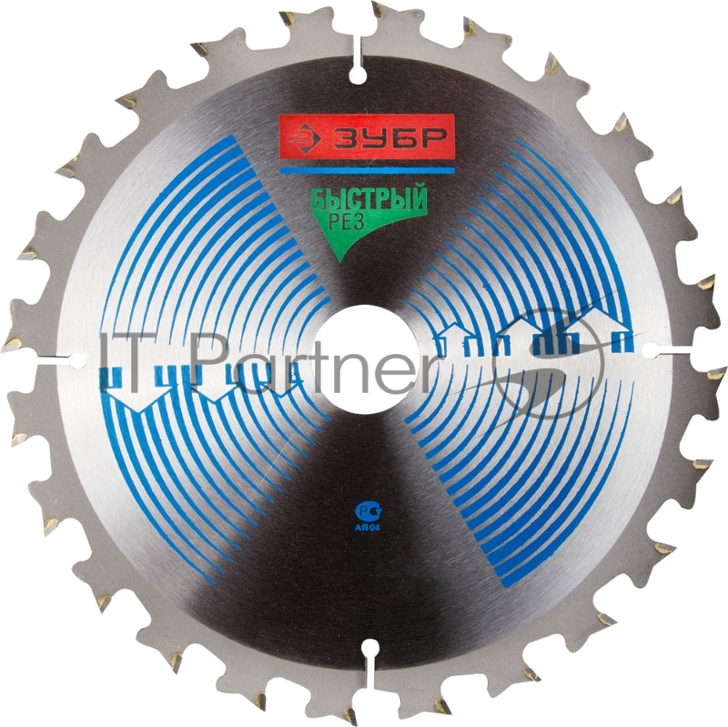 Круг пильный твердосплавный ЗУБР 36901-170-16-24 ЭКСПЕРТ быстрый рез по дереву 170х16мм 24T