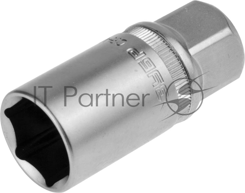 Торцовая головка ЗУБР Мастер свечная с резиновой вставкой (1/2), Cr-V, FLANK, хроматированное покрытие, 21мм