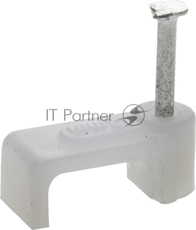 Скоба-держатель прямоугольная СД-П, 12 мм, 40 шт, с оцинкованным гвоздем ЗУБР Профессионал