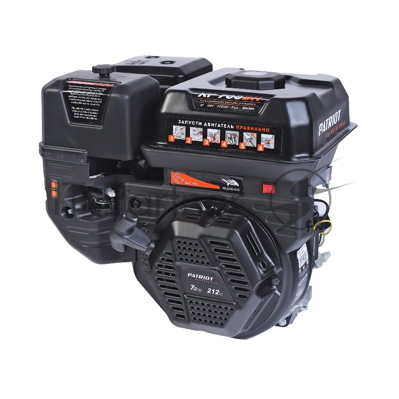 Двигатель PATRIOT XP 708 BH, Мощность 7,0 л.с. 212 см³ 3600об/мин бак 3,6л. хвостовик 20 мм, шпонка вес 15 кг.