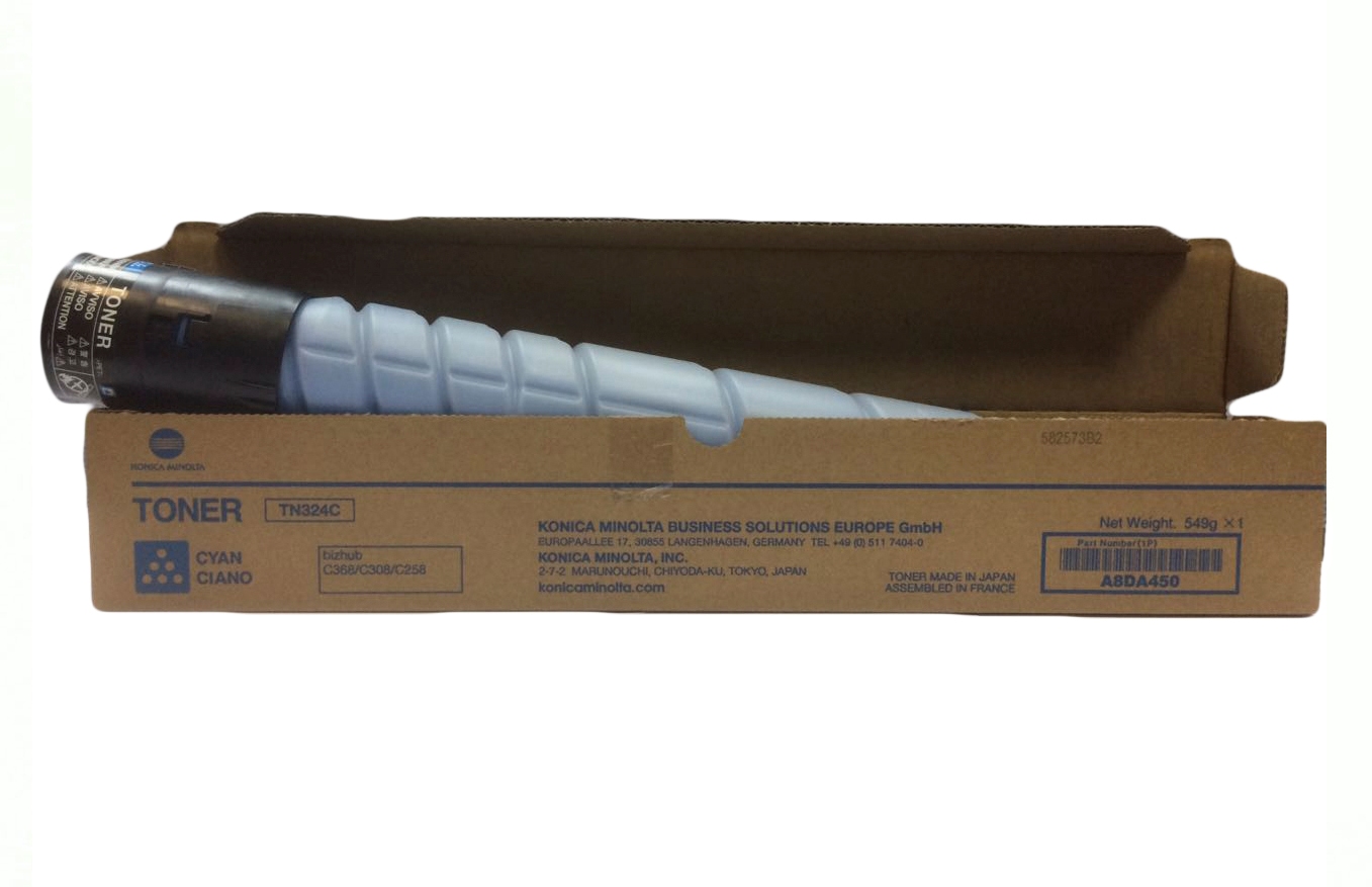 Тонер-картридж TN-324C H Konica-Minolta bizhub C258/C308/C368-серия, 13К (О) голубой A8DA45H