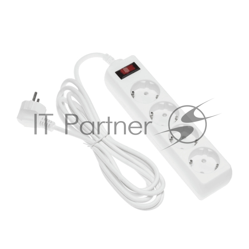 Сетевой фильтр Hiper Сетевой фильтр HIPER 4 розетки с/з с выключателем, 16А, 5м, белый