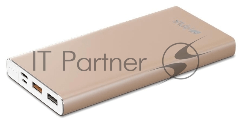 Мобильный аккумулятор Hiper MPX10000 Li-Pol 10000mAh 2.4A+3A+3A золотистый 2xUSB