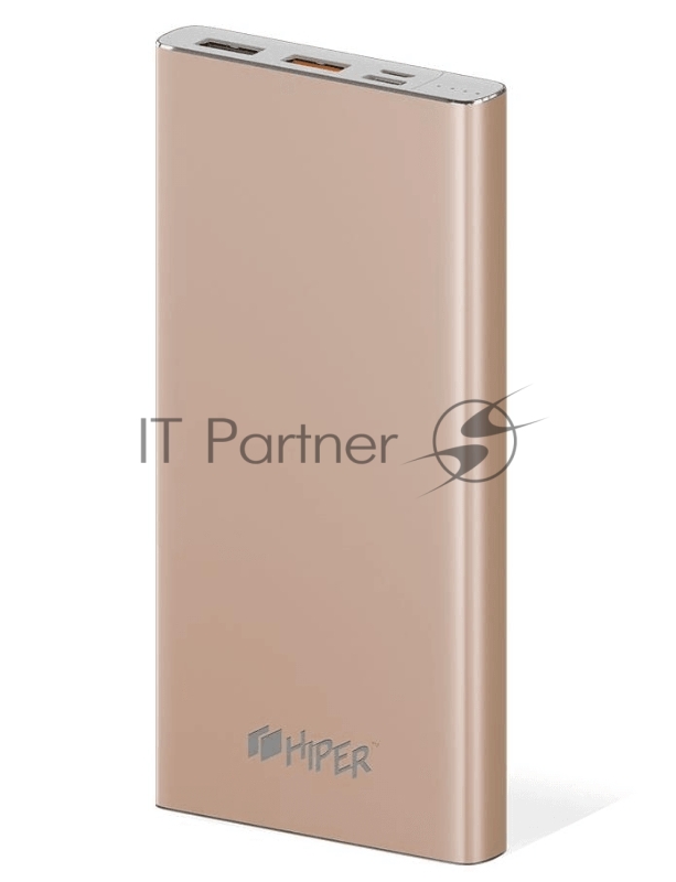 Мобильный аккумулятор Hiper MPX10000 Li-Pol 10000mAh 2.4A+3A+3A золотистый 2xUSB