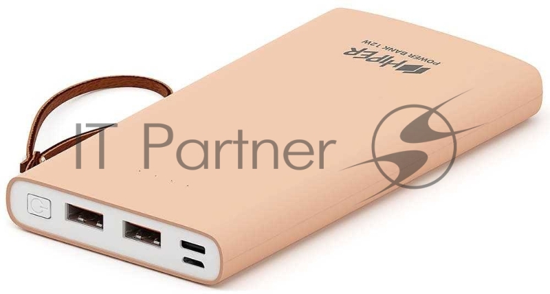 Аккумулятор HIPER Внешний аккумулятор HIPER TRAVEL 10K Li-Pol 10000 mAh Soft-touch 3A+3A 2xUSB 1xType-C персиковый