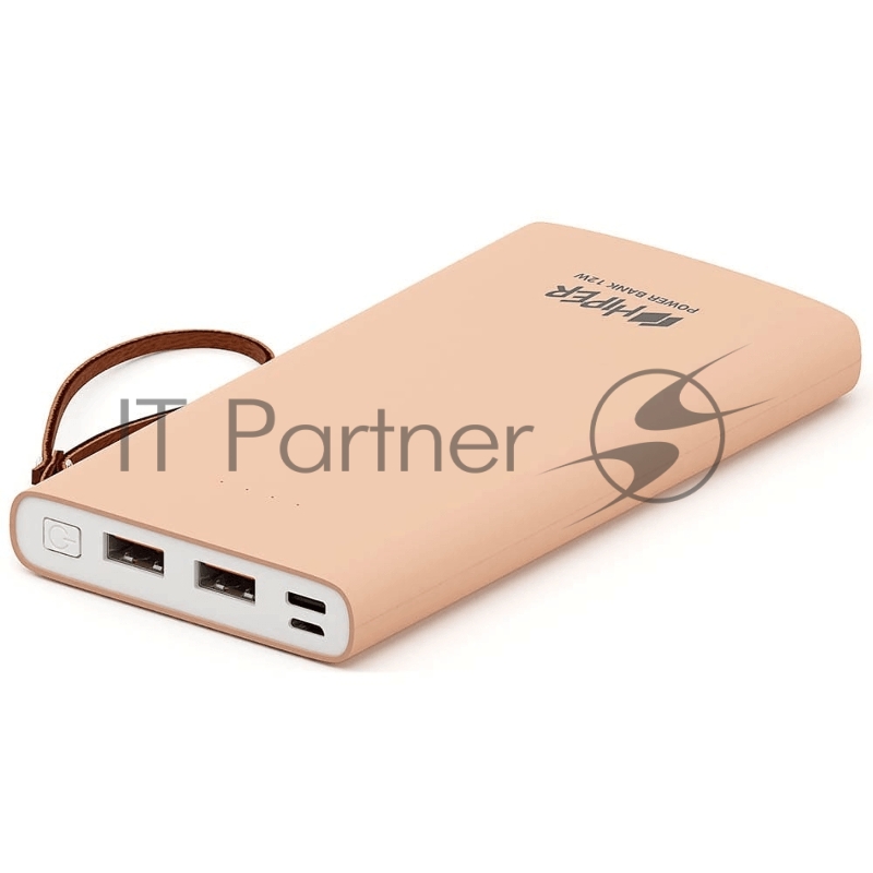 Аккумулятор HIPER Внешний аккумулятор HIPER TRAVEL 10K Li-Pol 10000 mAh Soft-touch 3A+3A 2xUSB 1xType-C персиковый