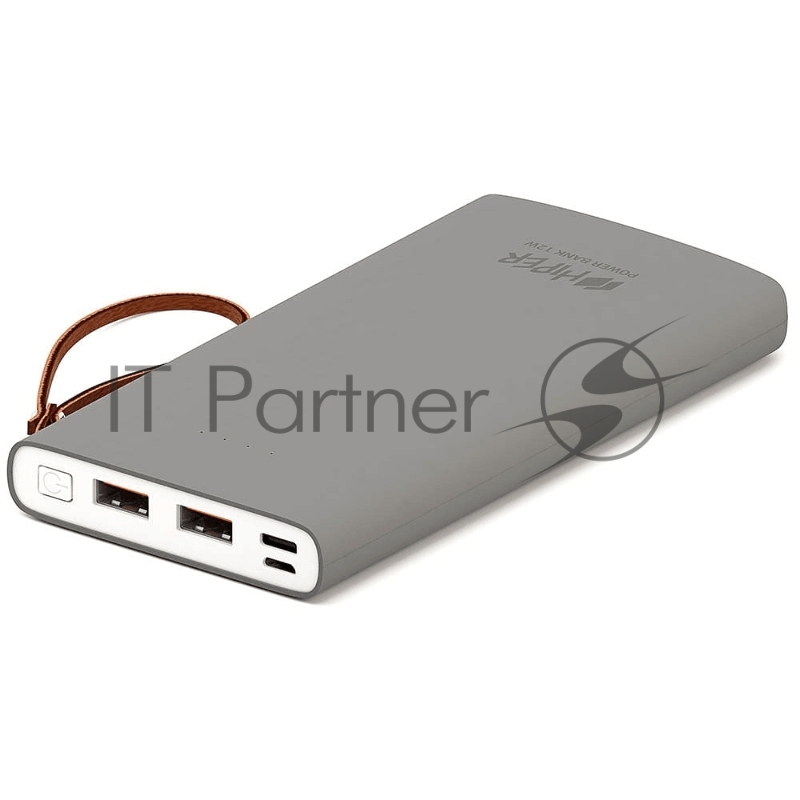 Аккумулятор HIPER Внешний аккумулятор HIPER TRAVEL10K Li-Pol 10000 mAh Soft-touch 3A+3A 2xUSB 1xType-C серый