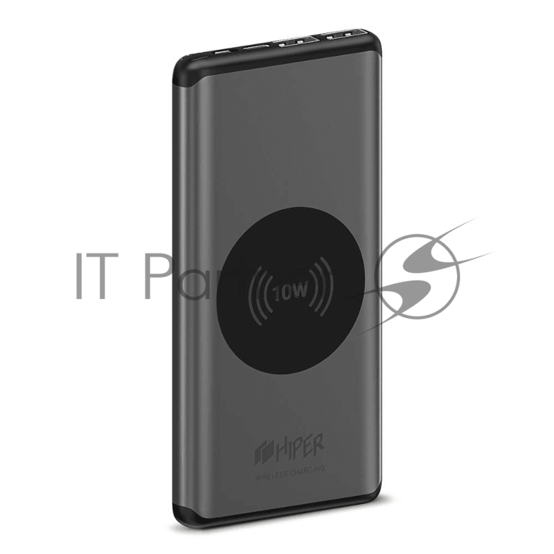 Внешний аккумулятор HIPER NANO V Li-Pol 10000 mAh QC+PD+QI 10W 2.4A 2xUSB 1xType-C, серый