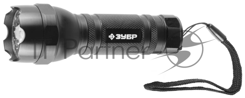 Фонарь ЗУБР 56203 эксперт ручной алюм. 15хLED 10бел/5зел лазер 4режима 3хААА черный